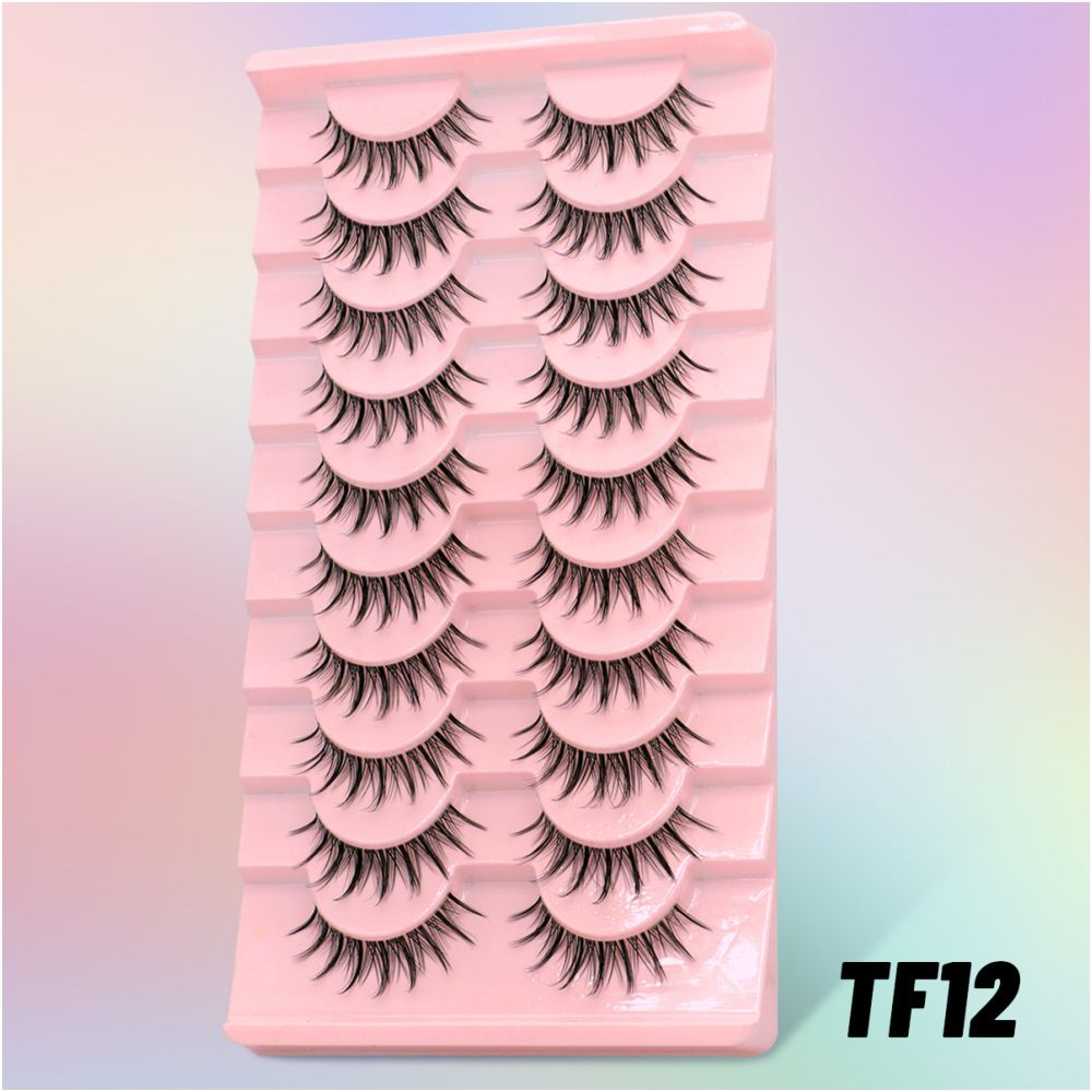 Light Thai Makeup Sunflower False Eyelash 10 Pair Set Female Tuanfei Mixed Blood 3D Eyelash Little Devil Eyelash Barbie Big Eyes