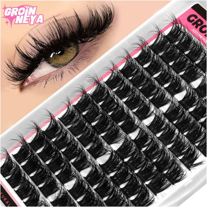 Wheat ear tower tip D curled Asian dense fluffy mink Asian Thai natural false eyelashes single cluster light European novice image 2