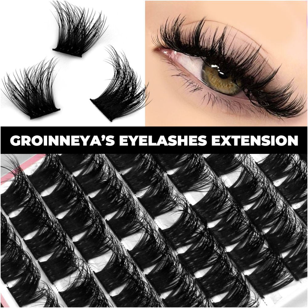 Wheat ear tower tip D curled Asian dense fluffy mink Asian Thai natural false eyelashes single cluster light European novice image 4