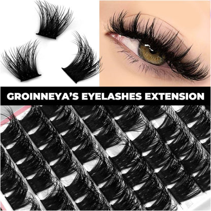 Wheat ear tower tip D curled Asian dense fluffy mink Asian Thai natural false eyelashes single cluster light European novice image 4