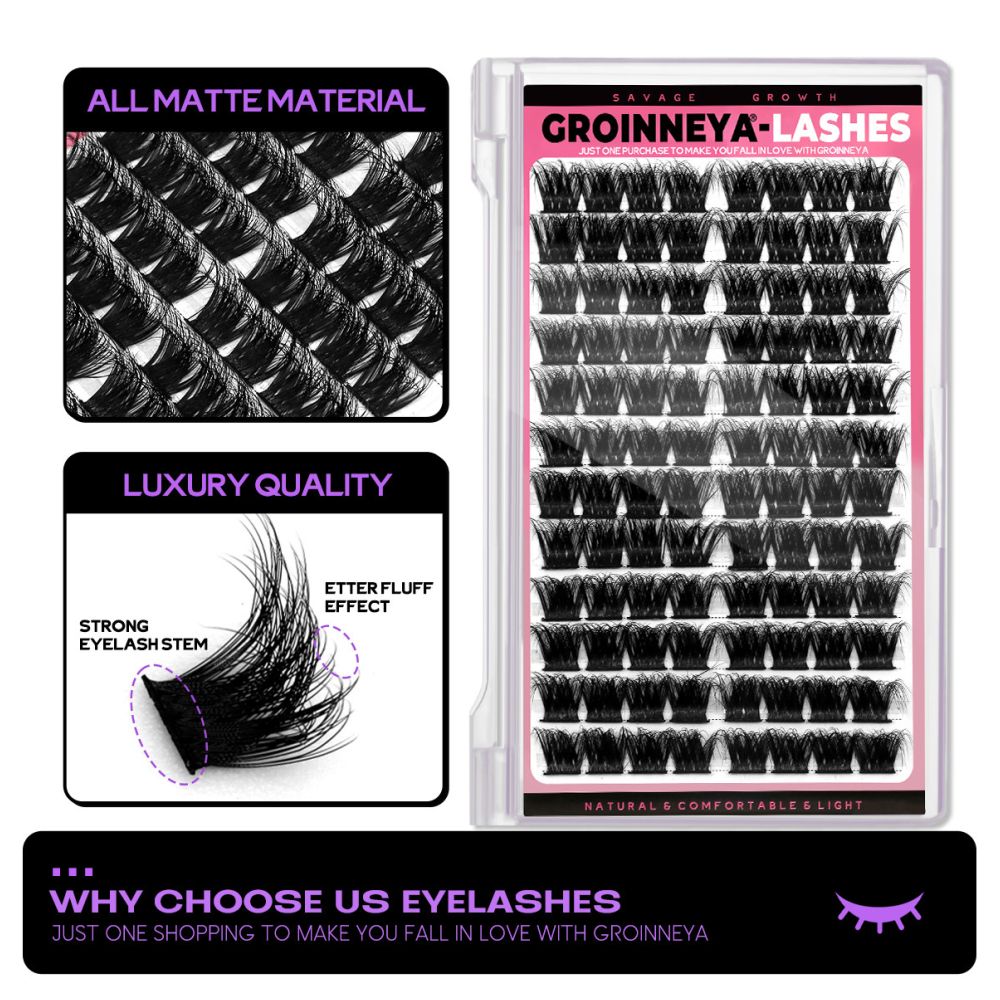 Wheat ear tower tip D curled Asian dense fluffy mink Asian Thai natural false eyelashes single cluster light European novice image 5
