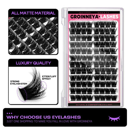 Wheat ear tower tip D curled Asian dense fluffy mink Asian Thai natural false eyelashes single cluster light European novice image 5
