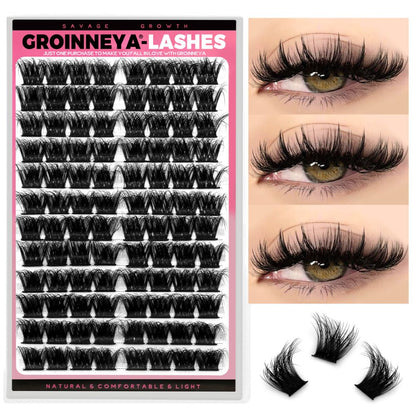Wheat ear tower tip D curled Asian dense fluffy mink Asian Thai natural false eyelashes single cluster light European novice image 0