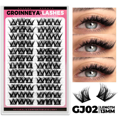 Wheat ear tower tip D curled Asian dense fluffy mink Asian Thai natural false eyelashes single cluster light European novice