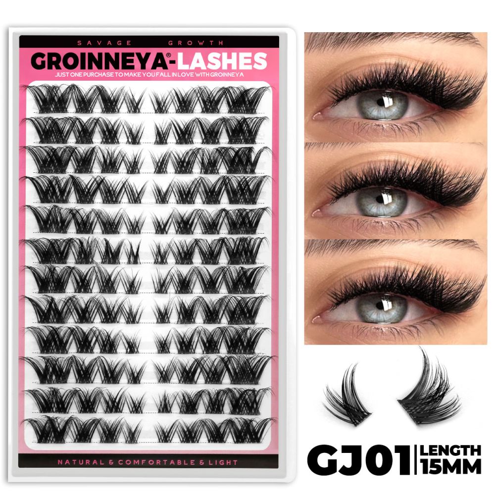 Wheat ear tower tip D curled Asian dense fluffy mink Asian Thai natural false eyelashes single cluster light European novice