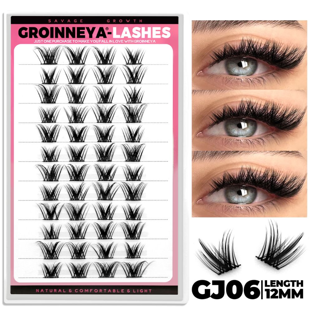 Wheat ear tower tip D curled Asian dense fluffy mink Asian Thai natural false eyelashes single cluster light European novice