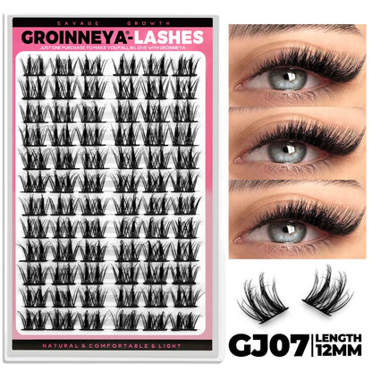 Wheat ear tower tip D curled Asian dense fluffy mink Asian Thai natural false eyelashes single cluster light European novice