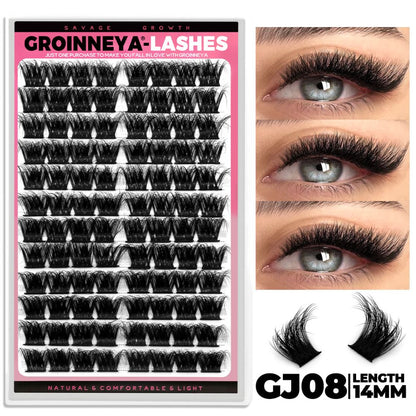 Wheat ear tower tip D curled Asian dense fluffy mink Asian Thai natural false eyelashes single cluster light European novice