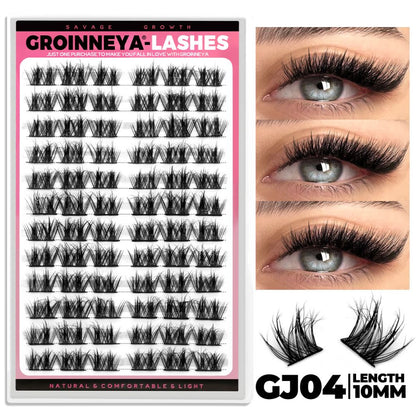 Wheat ear tower tip D curled Asian dense fluffy mink Asian Thai natural false eyelashes single cluster light European novice