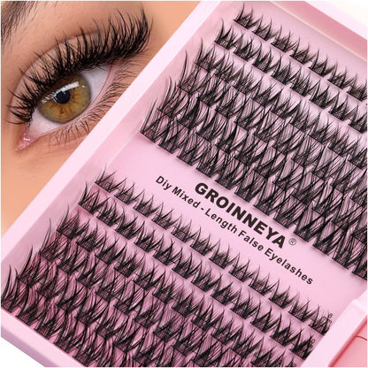 GROINNEYA American style messy cross thick single cluster false eyelash set with brand new packaging and portable strap image 2
