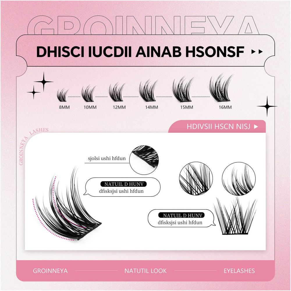 GROINNEYA American style messy cross thick single cluster false eyelash set with brand new packaging and portable strap image 5