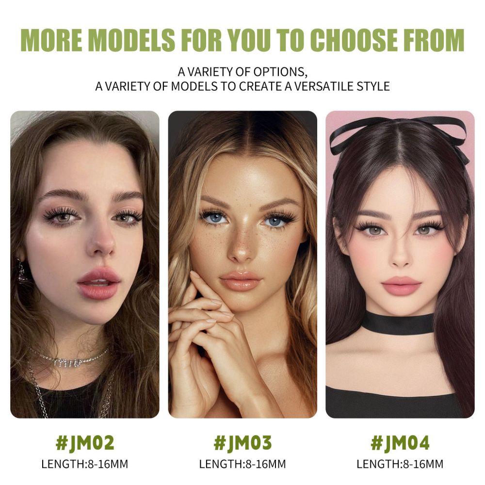 GROINNEYA504 cluster large capacity eyelash book Asian mixed race style thick and curled cat eye effect American makeup look image 3