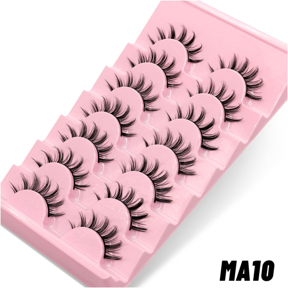 American Sweetheart False Eyelash 7 pairs of European and American Barbie Curling Eyelash False Eyelash Y2K Spicy Girl Style Little Devil Eyelash