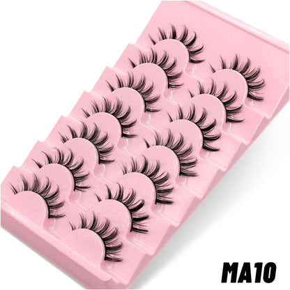 American Sweetheart False Eyelash 7 pairs of European and American Barbie Curling Eyelash False Eyelash Y2K Spicy Girl Style Little Devil Eyelash