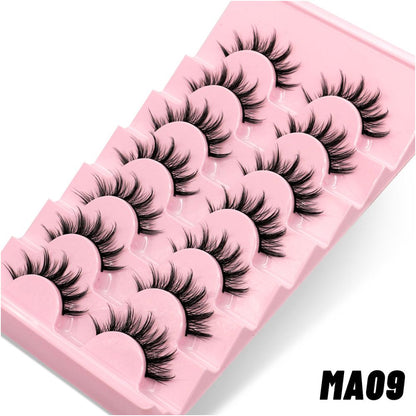 American Sweetheart False Eyelash 7 pairs of European and American Barbie Curling Eyelash False Eyelash Y2K Spicy Girl Style Little Devil Eyelash