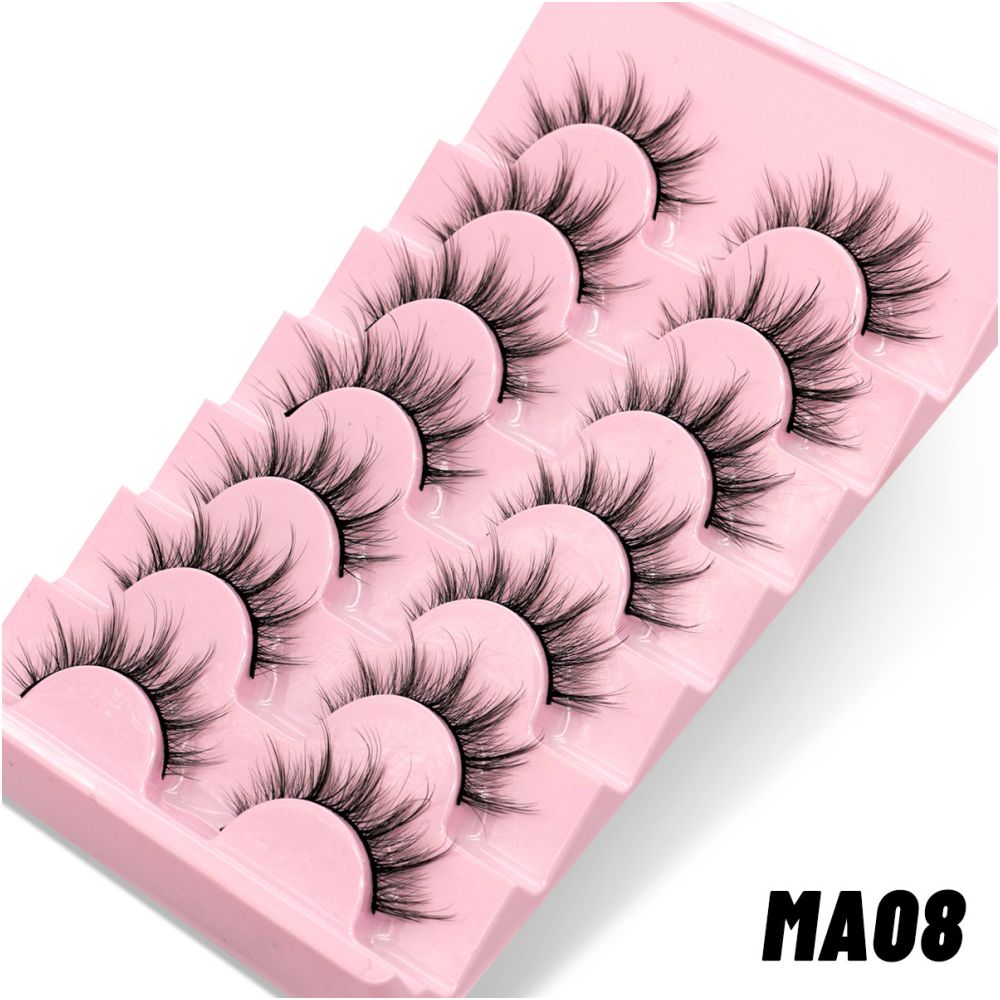 American Sweetheart False Eyelash 7 pairs of European and American Barbie Curling Eyelash False Eyelash Y2K Spicy Girl Style Little Devil Eyelash