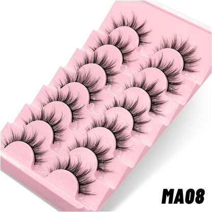 American Sweetheart False Eyelash 7 pairs of European and American Barbie Curling Eyelash False Eyelash Y2K Spicy Girl Style Little Devil Eyelash