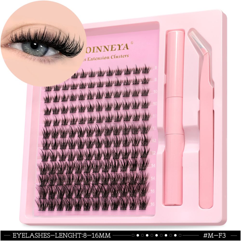 GROINNEYA Sino French Mixed Yellow Black Skin Asian Makeup Eyelash Set American Campus Single Cluster False Eyelash