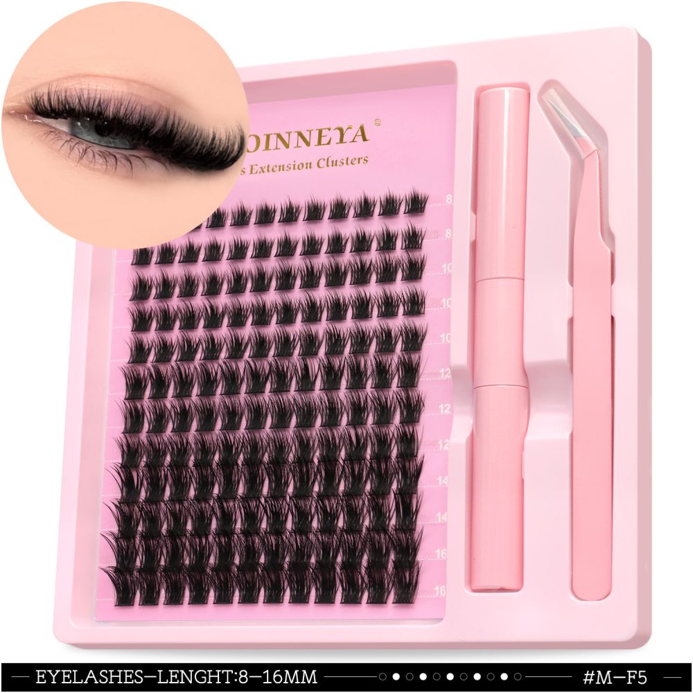 GROINNEYA Sino French Mixed Yellow Black Skin Asian Makeup Eyelash Set American Campus Single Cluster False Eyelash