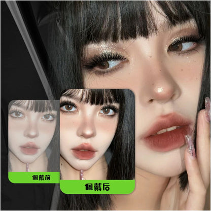 GROINNEYA premium D curled super curly thick light Asian spicy girl mink fur texture fake eyelashes whole image 2