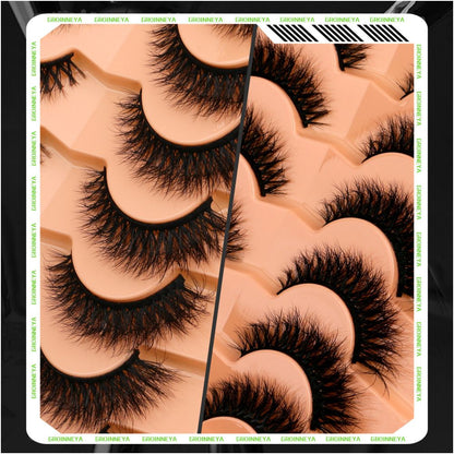 GROINNEYA premium D curled super curly thick light Asian spicy girl mink fur texture fake eyelashes whole image 3