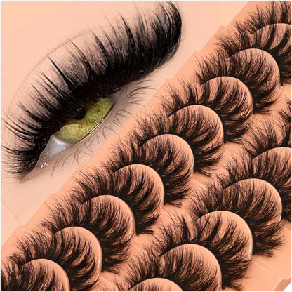 GROINNEYA 10 pairs of Asian style spicy girls with full thick eyelashes mixed race Asian photographed on camera image 0