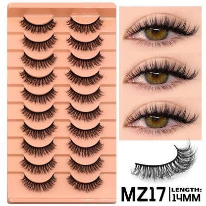 GROINNEYA 10 pairs of Asian style spicy girls with full thick eyelashes mixed race Asian photographed on camera