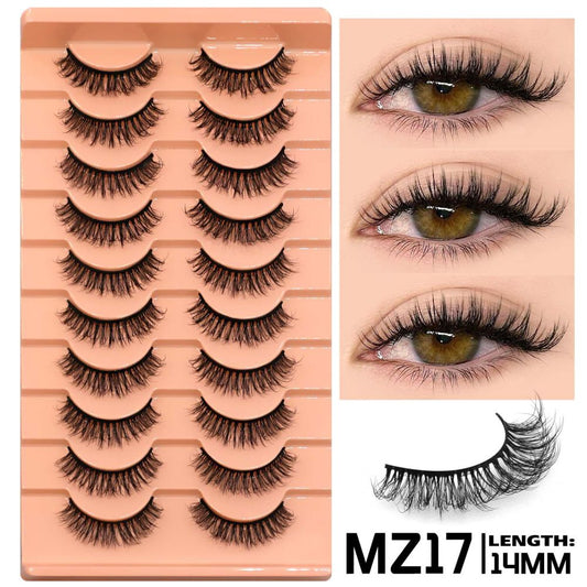 GROINNEYA 10 pairs of Asian style spicy girls with full thick eyelashes mixed race Asian photographed on camera