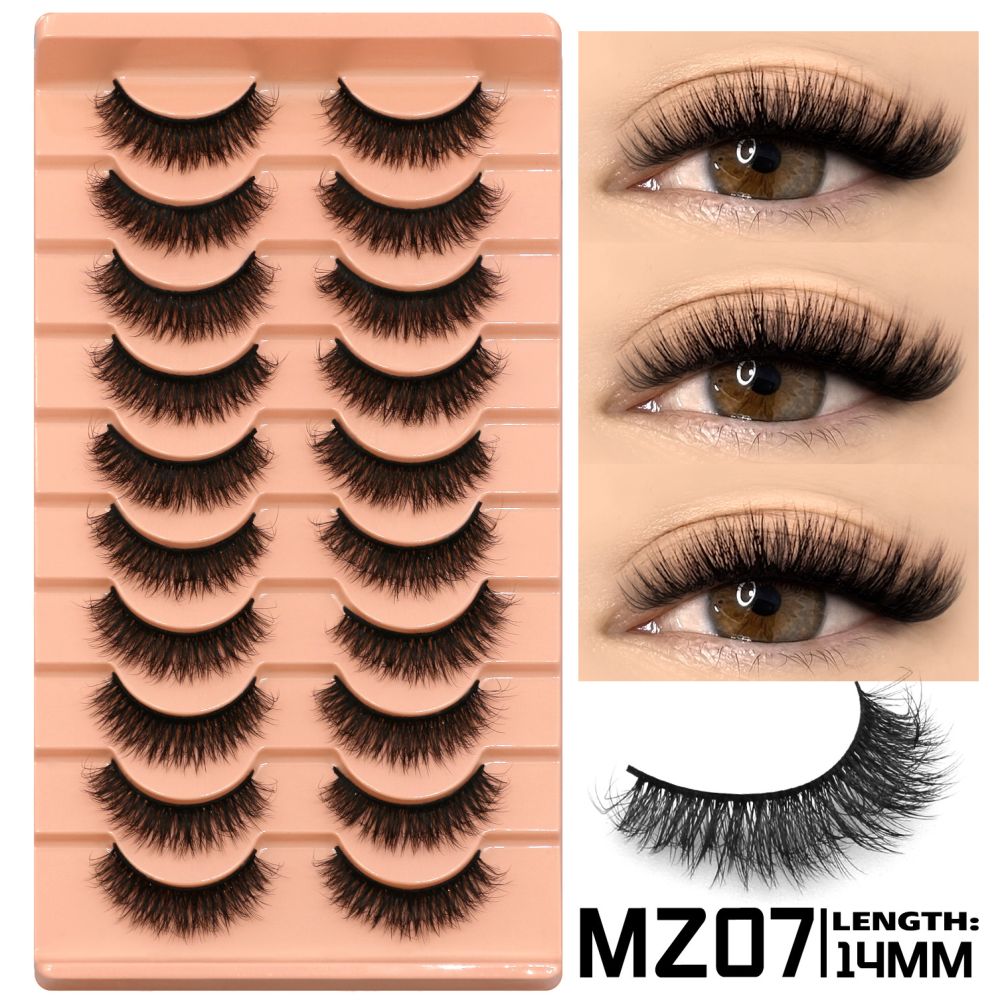 GROINNEYA 10 pairs of Asian style spicy girls with full thick eyelashes mixed race Asian photographed on camera
