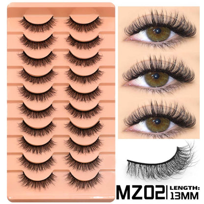 GROINNEYA 10 pairs of Asian style spicy girls with full thick eyelashes mixed race Asian photographed on camera