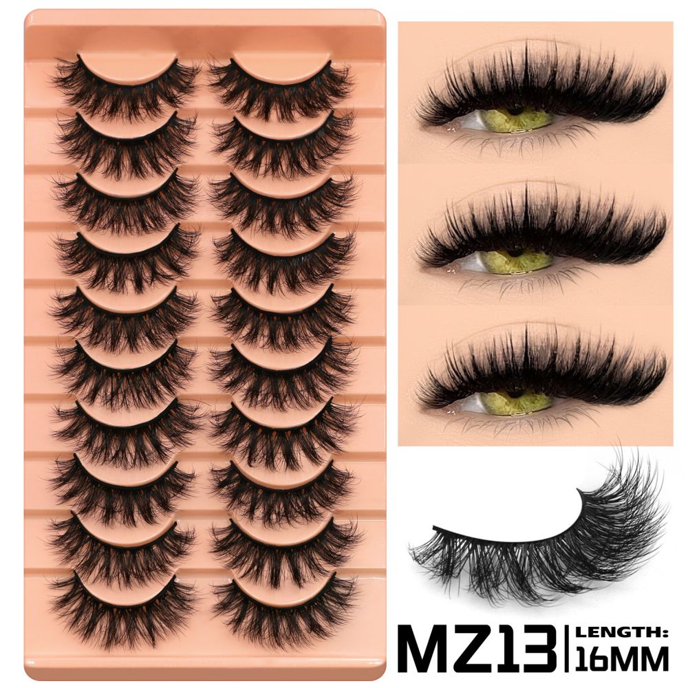 GROINNEYA 10 pairs of Asian style spicy girls with full thick eyelashes mixed race Asian photographed on camera