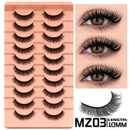 GROINNEYA 10 pairs of Asian style spicy girls with full thick eyelashes mixed race Asian photographed on camera