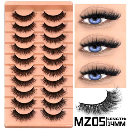 GROINNEYA 10 pairs of Asian style spicy girls with full thick eyelashes mixed race Asian photographed on camera