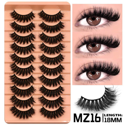 GROINNEYA 10 pairs of Asian style spicy girls with full thick eyelashes mixed race Asian photographed on camera