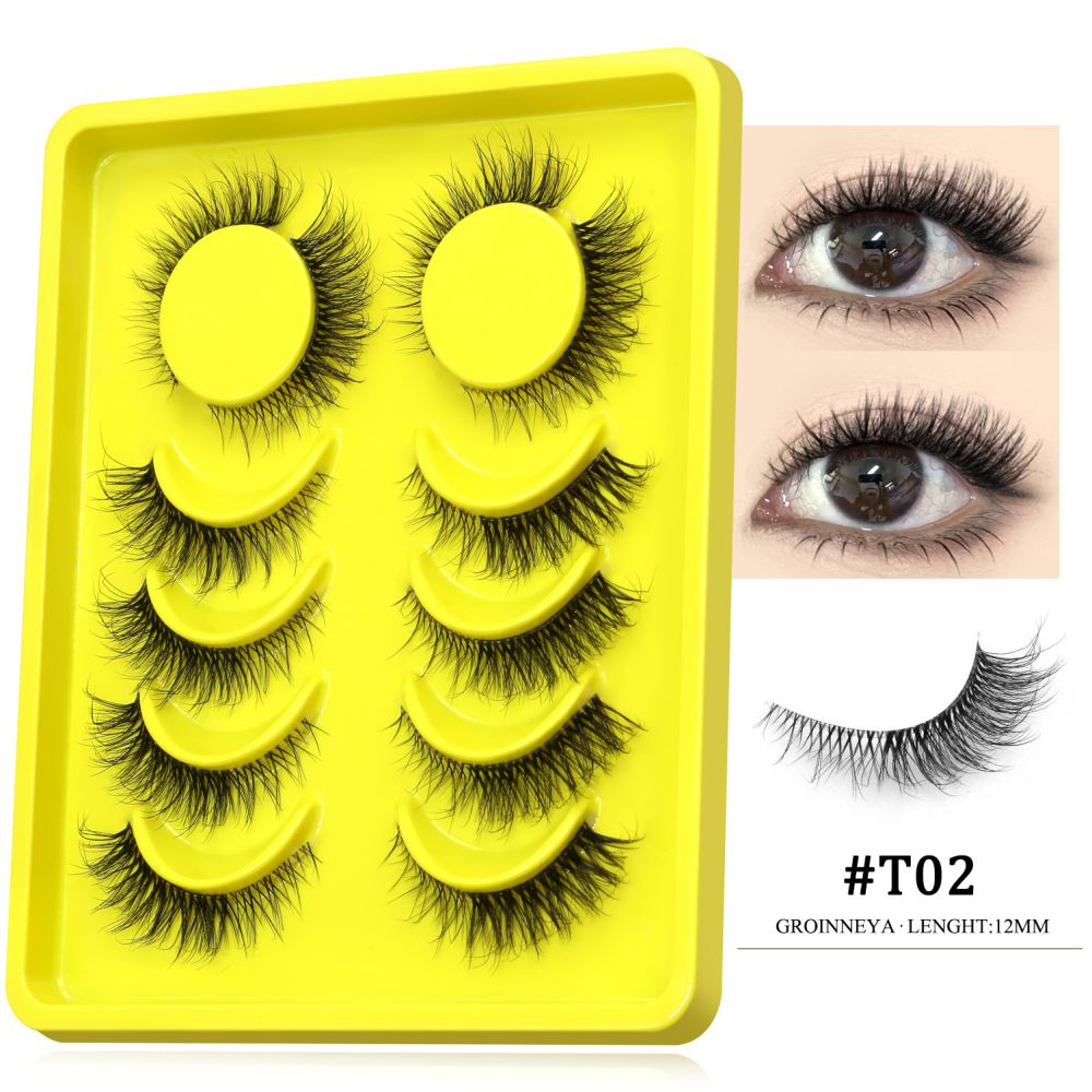 GROINNEYA Clear and Cold Fox Eyes Worldly Disgusting and Shattered Transparent Meme False Eyelash Natural Light and Quick Makeup