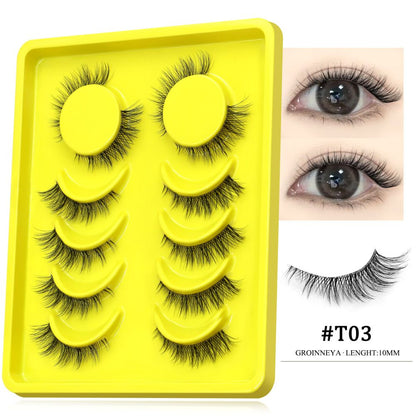 GROINNEYA Clear and Cold Fox Eyes Worldly Disgusting and Shattered Transparent Meme False Eyelash Natural Light and Quick Makeup
