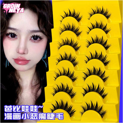 Little devil Barbie eyelashes cosplay European and American hybrid electric eye Barbie fake eyelashes internet famous pointed tail wild hard stem thick image 2