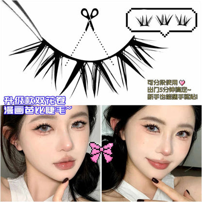 Little devil Barbie eyelashes cosplay European and American hybrid electric eye Barbie fake eyelashes internet famous pointed tail wild hard stem thick image 3