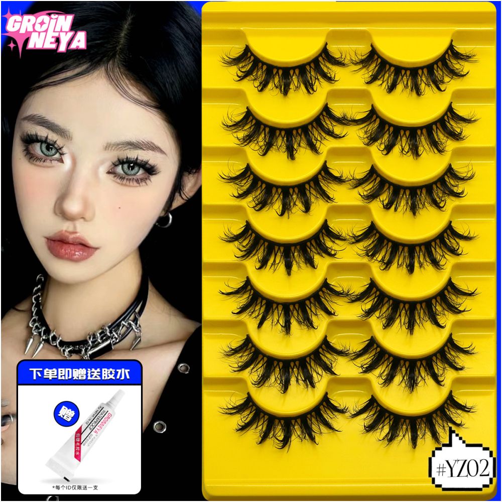 Little devil Barbie eyelashes cosplay European and American hybrid electric eye Barbie fake eyelashes internet famous pointed tail wild hard stem thick