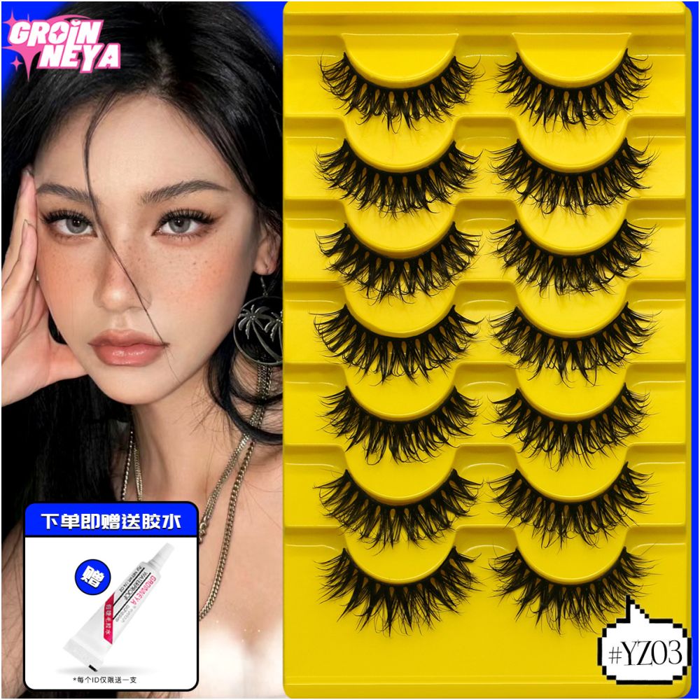 Little devil Barbie eyelashes cosplay European and American hybrid electric eye Barbie fake eyelashes internet famous pointed tail wild hard stem thick