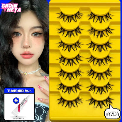 Little devil Barbie eyelashes cosplay European and American hybrid electric eye Barbie fake eyelashes internet famous pointed tail wild hard stem thick