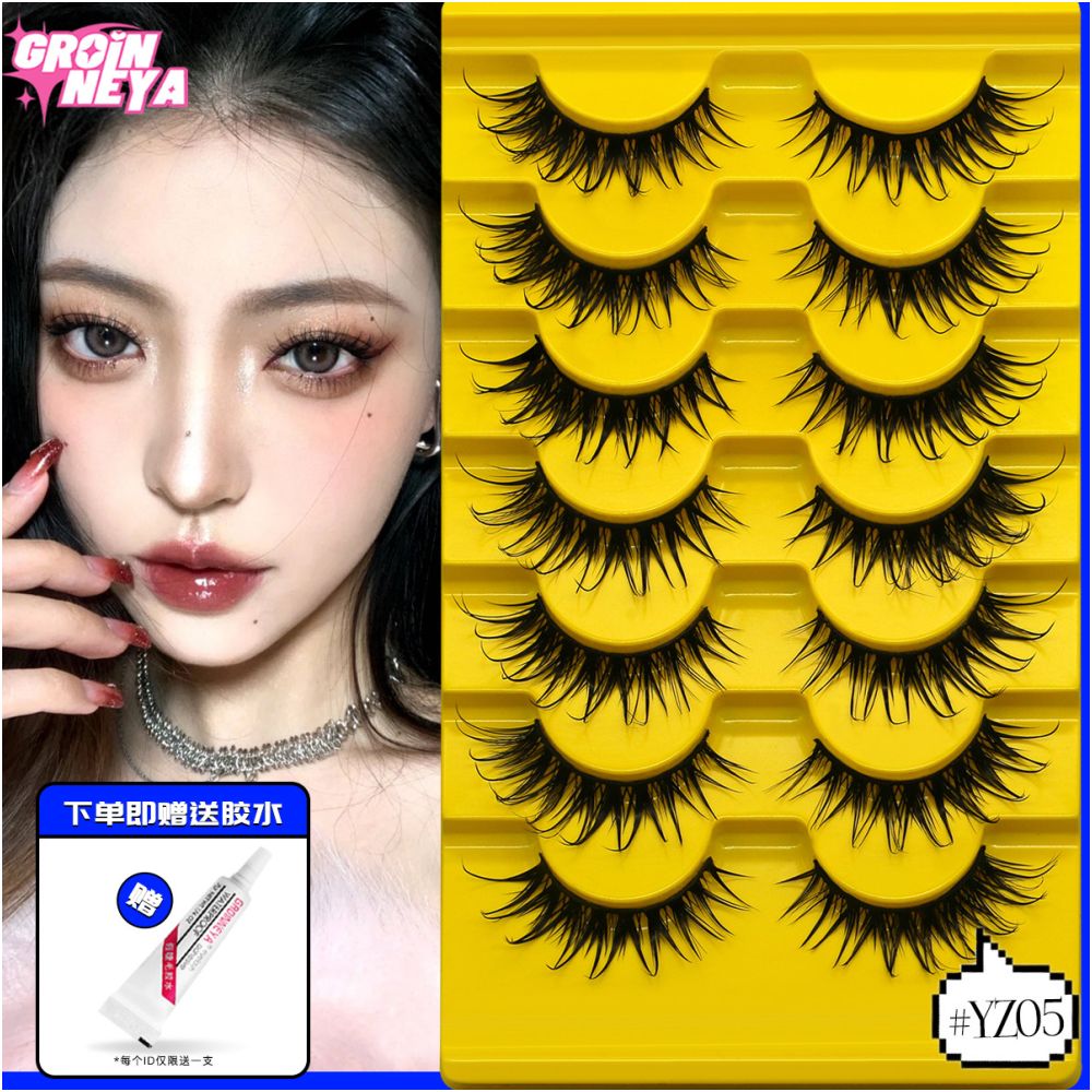 Little devil Barbie eyelashes cosplay European and American hybrid electric eye Barbie fake eyelashes internet famous pointed tail wild hard stem thick