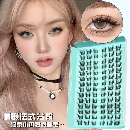GROINNEYA French Wind Chime Chaotic Segmented Single Cluster False Eyelash Natural Slant Flying Small Fox Eye Design image 2