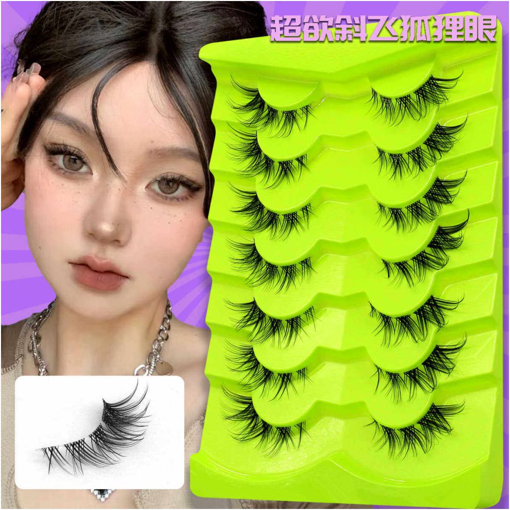 Fox style False Eyelash Barbie Manga Eyelash Tail with Long Curling Little Devil Girl Group Whole Segmentable False Eyelash image 0