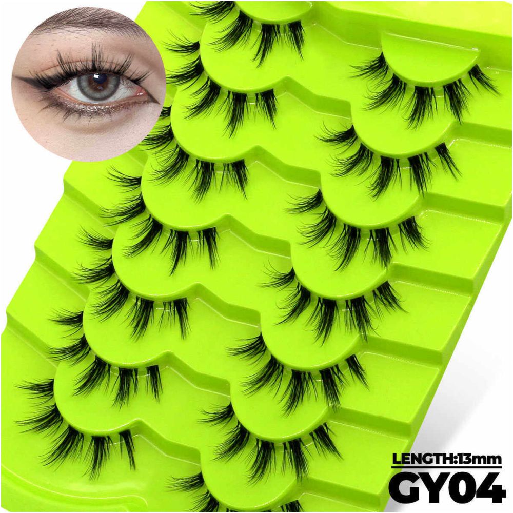 Fox style False Eyelash Barbie Manga Eyelash Tail with Long Curling Little Devil Girl Group Whole Segmentable False Eyelash
