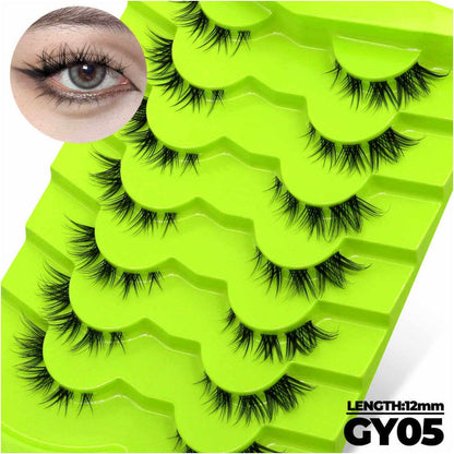 Fox style False Eyelash Barbie Manga Eyelash Tail with Long Curling Little Devil Girl Group Whole Segmentable False Eyelash