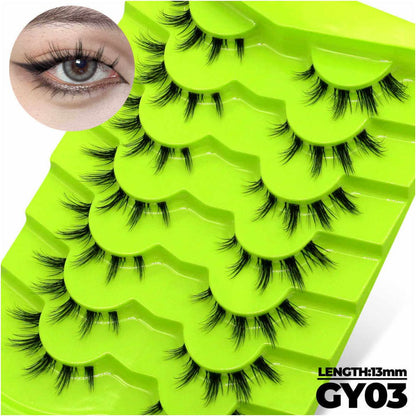 Fox style False Eyelash Barbie Manga Eyelash Tail with Long Curling Little Devil Girl Group Whole Segmentable False Eyelash