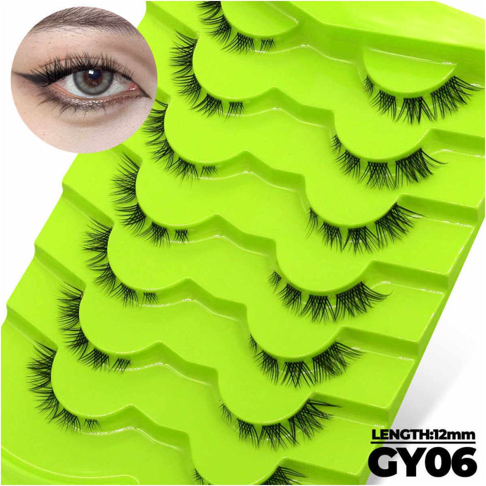 Fox style False Eyelash Barbie Manga Eyelash Tail with Long Curling Little Devil Girl Group Whole Segmentable False Eyelash