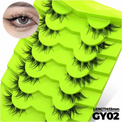 Fox style False Eyelash Barbie Manga Eyelash Tail with Long Curling Little Devil Girl Group Whole Segmentable False Eyelash