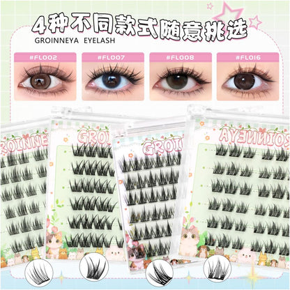 GROINNEYA Non Glue False Eyelash Micro Thick Asian Non Glue Self Adhesive False Eyelash Women s Natural Style 2025 New Edition image 2